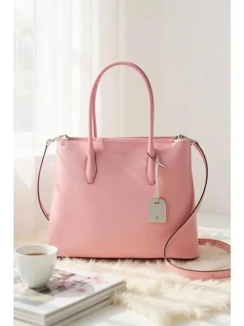 Like New Kate Spade NY Eva Pink Leather Shoulder Bag Satchel Purse